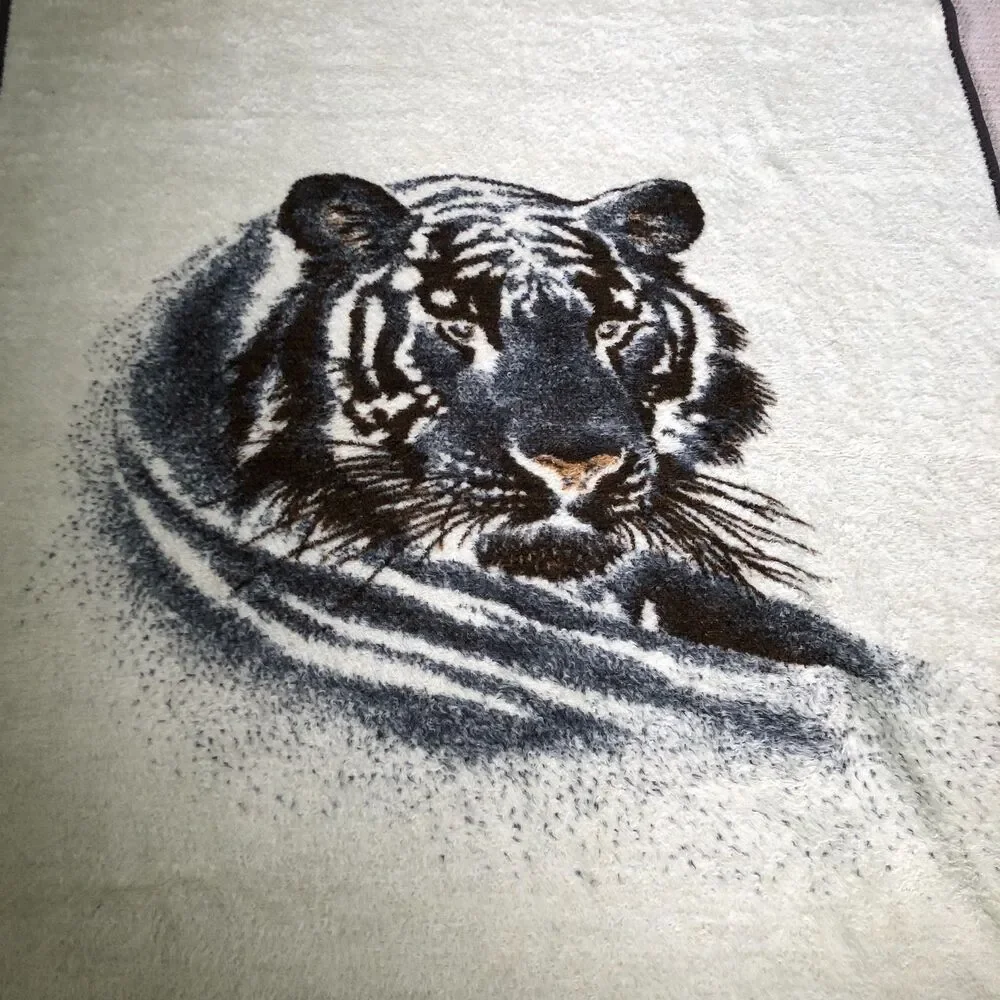 Biederlack Tiger Head Throw Blanket Reversible 58x75